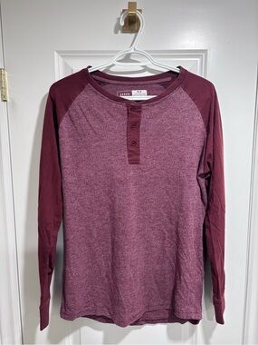 Two-Tone Red Long Sleeve Shirt